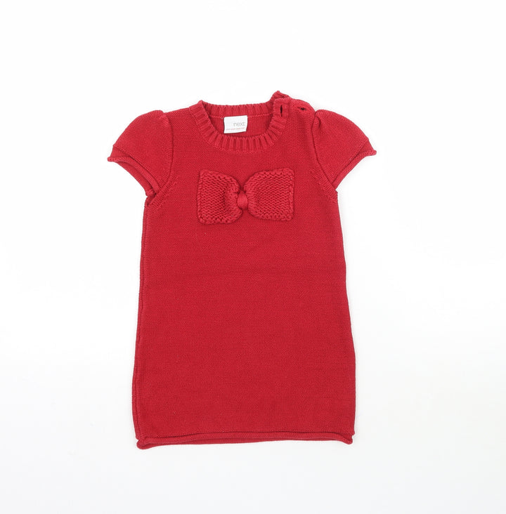NEXT Girls Red Knit Mini Size 2-3 Years - Bow detail