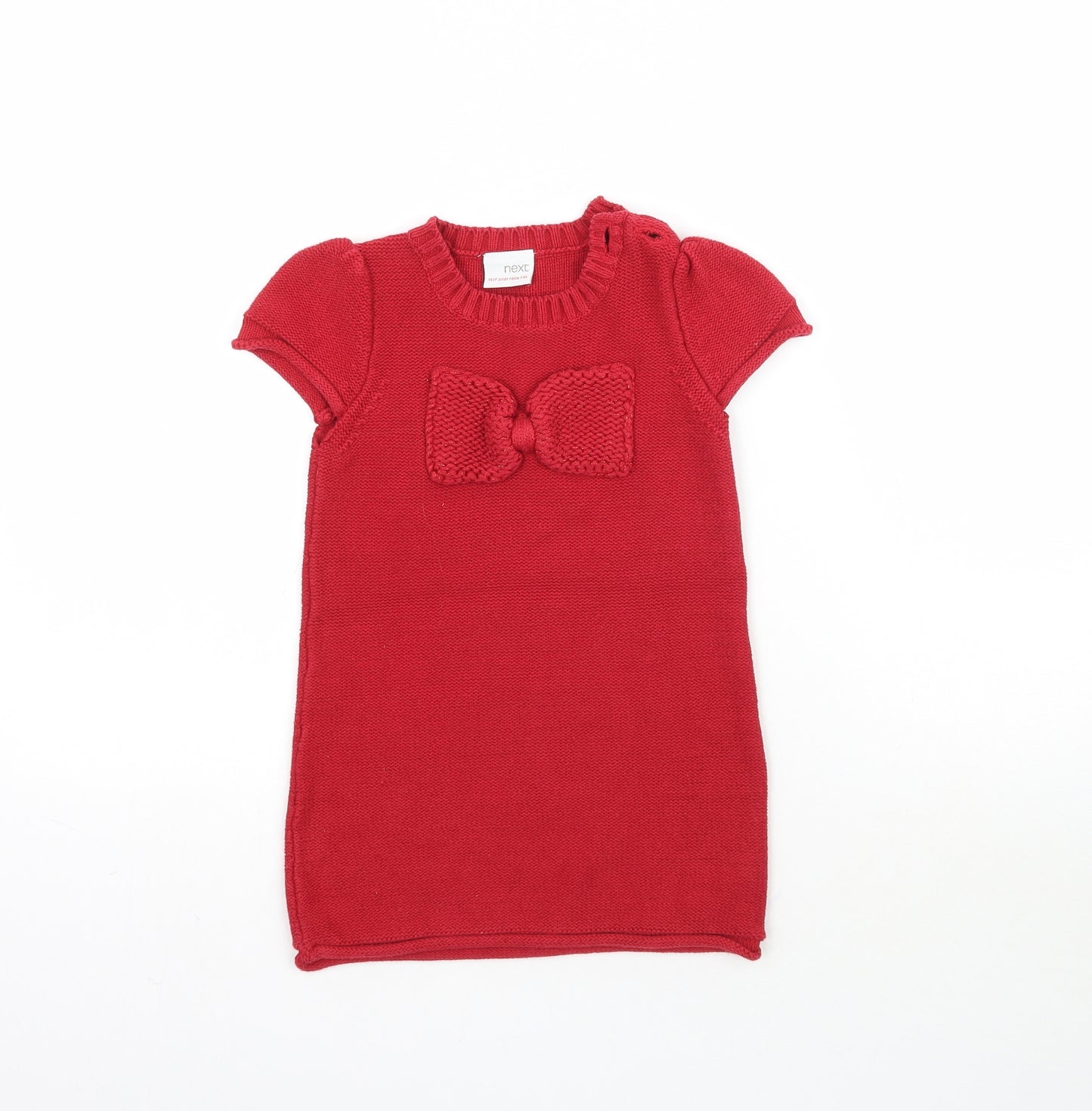 NEXT Girls Red  Knit Mini  Size 2-3 Years  - Bow detail