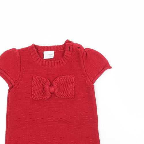 NEXT Girls Red  Knit Mini  Size 2-3 Years  - Bow detail