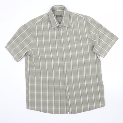 Wolsey Mens Green Plaid   Button-Up Size L  - Grey / Green