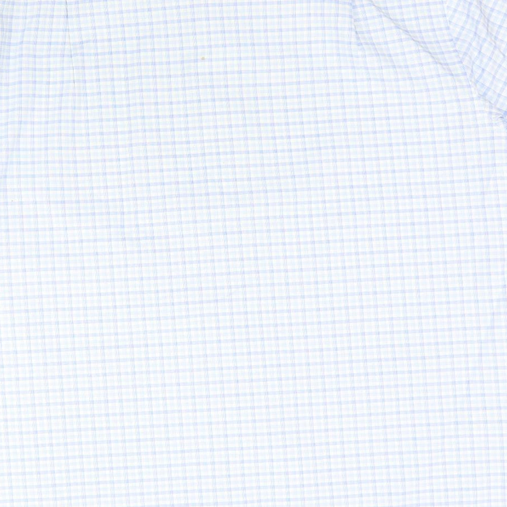 Marks and Spencer Mens Blue Plaid   Button-Up Size 16