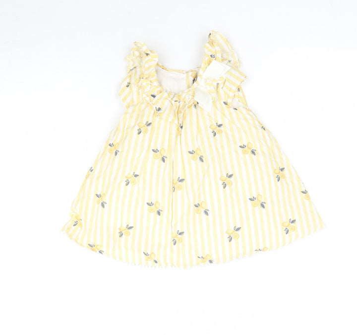 Cynthia Rowley Girls Yellow Striped Basic Blouse Size 12-18 Months