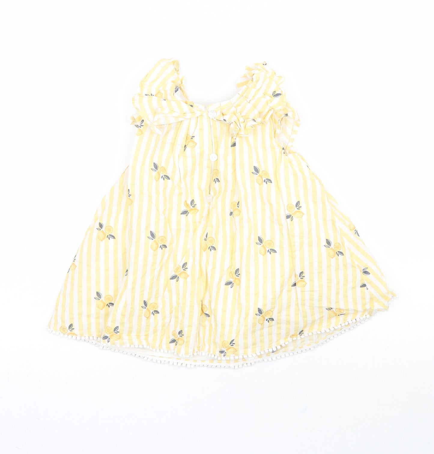 Cynthia Rowley Girls Yellow Striped  Basic Blouse Size 12-18 Months