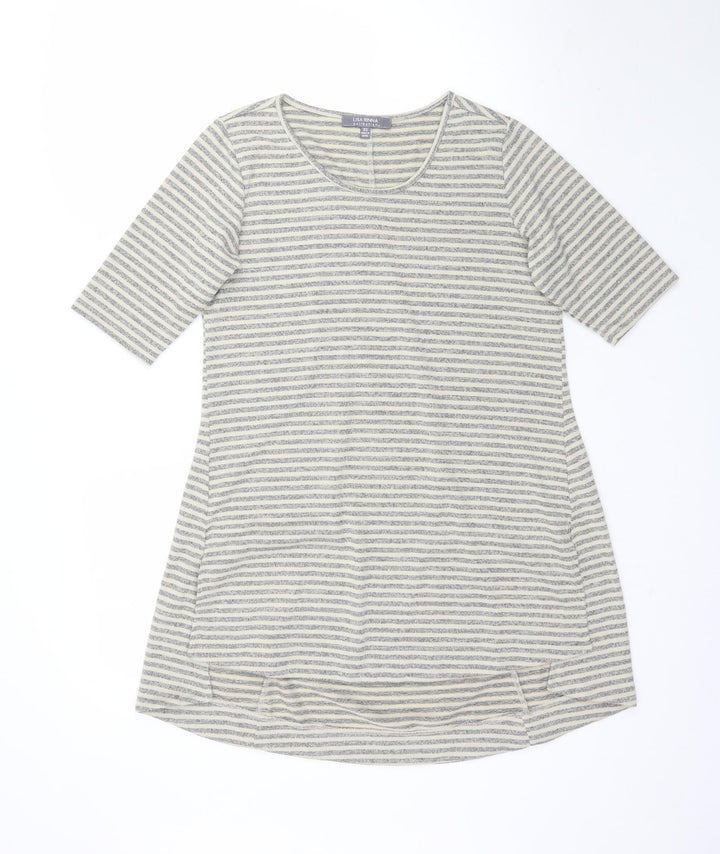 Lisa Rinna Womens Multicoloured Striped T-Shirt Dress Size XS