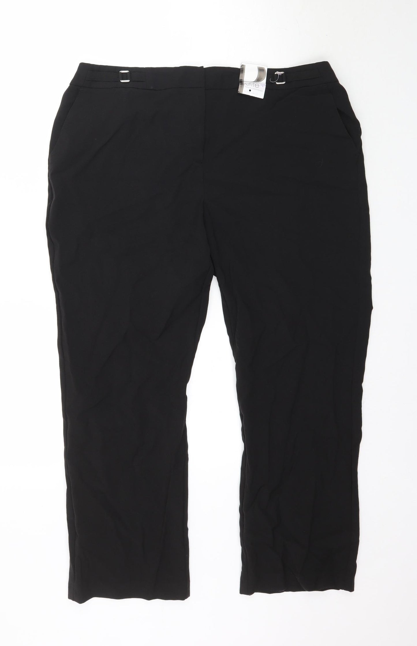 Petite Womens Black   Trousers  Size 16 L27 in - Work Office