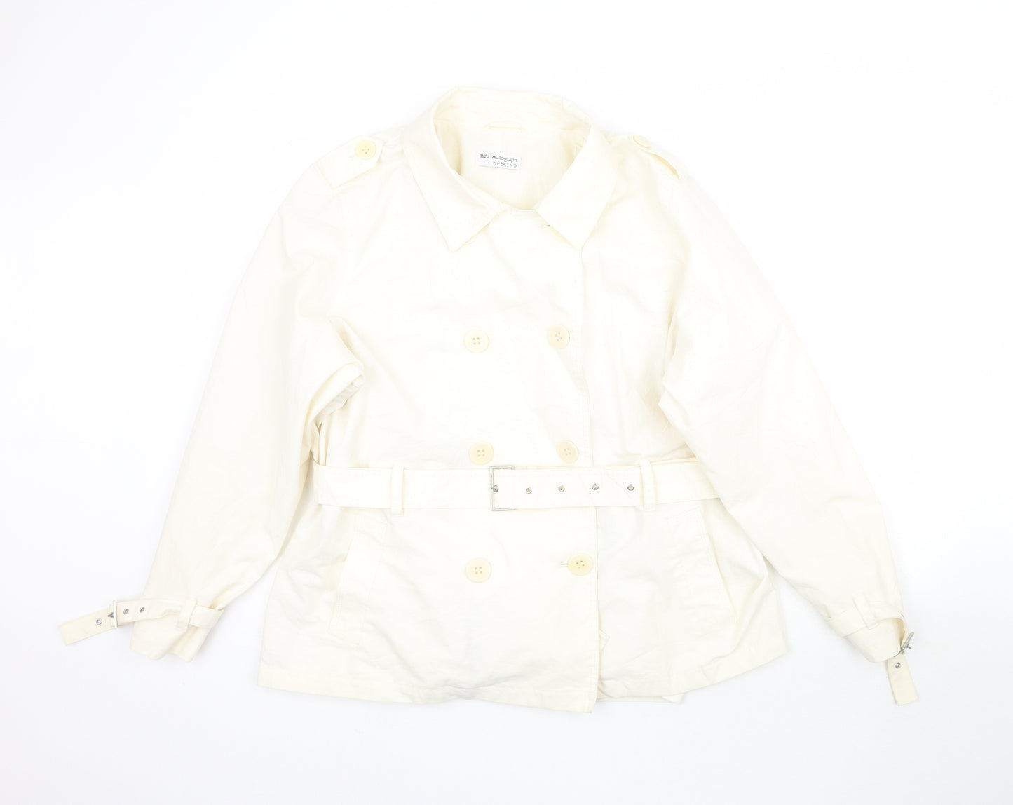Marks and Spencer Womens Ivory   Pea Coat Coat Size 22