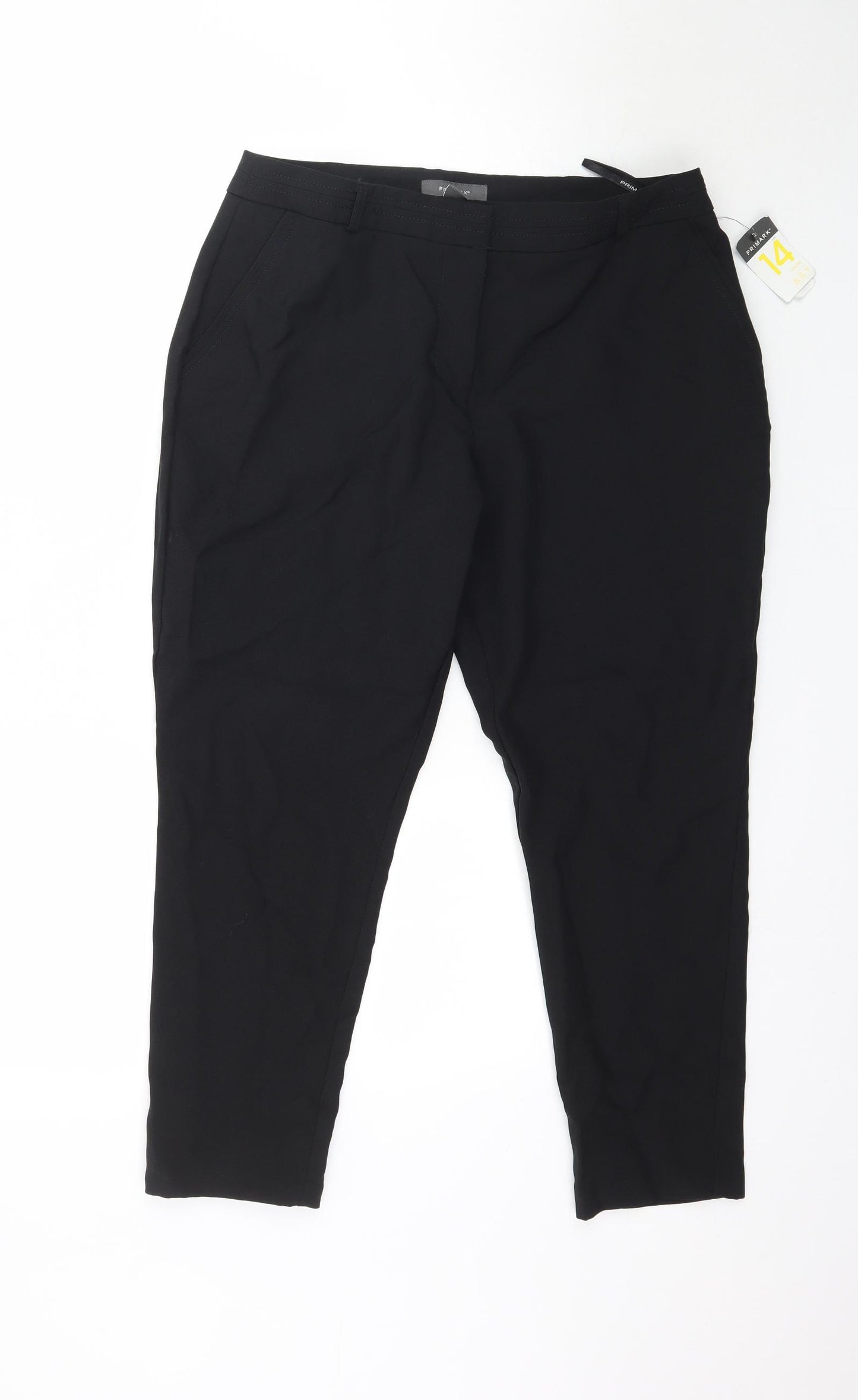 Primark Womens Black   Trousers  Size 14 L25 in - Work Office