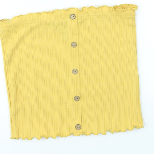 New Look Womens Yellow   Cropped Blouse Size S