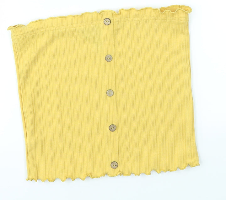 New Look Womens Yellow   Cropped Blouse Size S