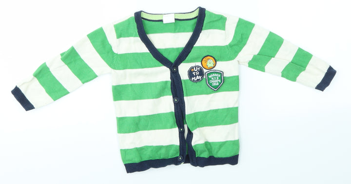 H&M Baby Multicoloured Striped  Cardigan Jumper Size 9-12 Months
