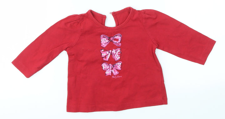 Matalan Baby Red   Basic T-Shirt Size 6-9 Months