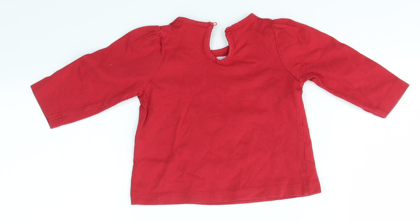 Matalan Baby Red   Basic T-Shirt Size 6-9 Months