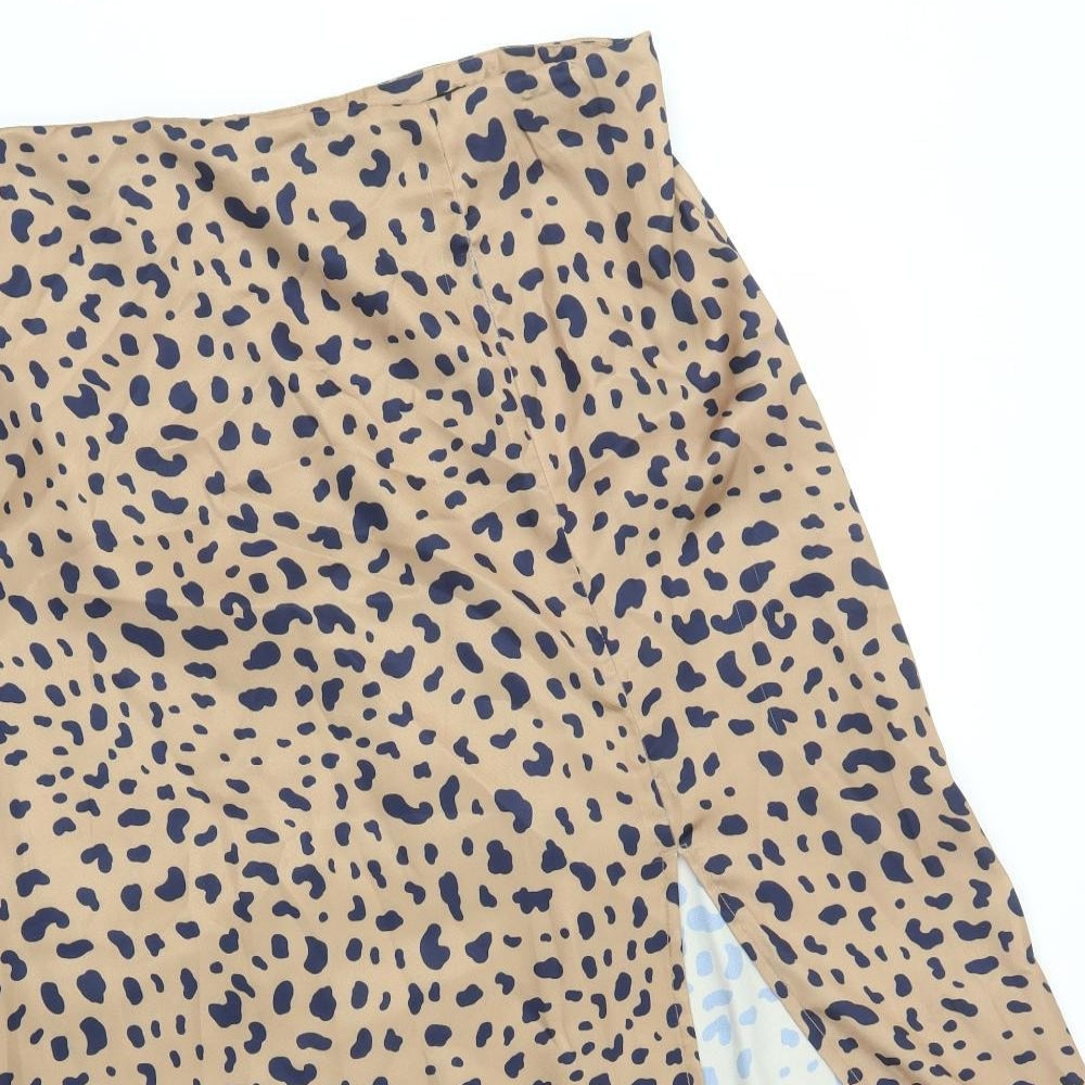 Nasty Gal Womens Brown Animal Print  A-Line Skirt Size 22