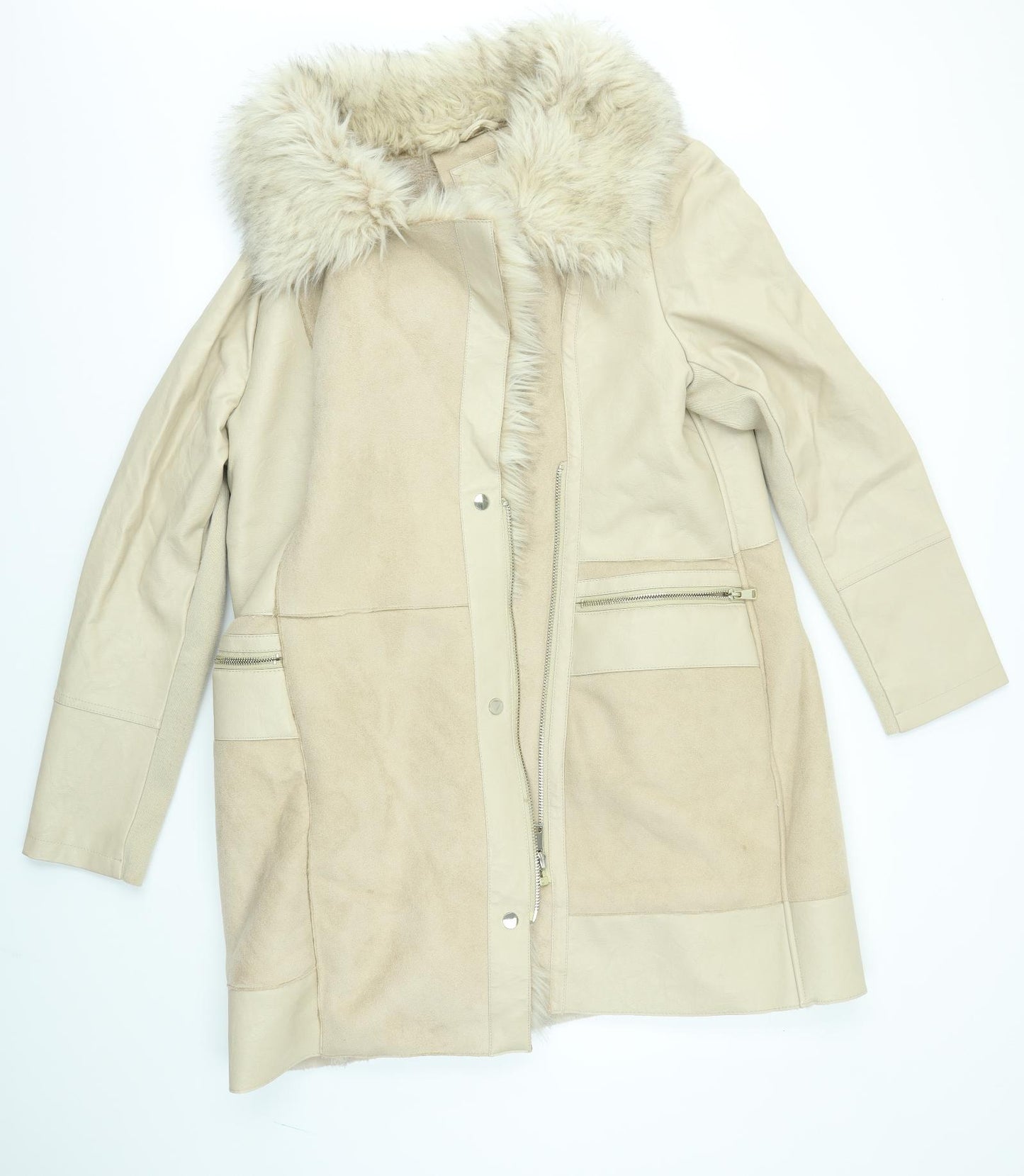 River Island Womens Beige   Overcoat Coat Size 18