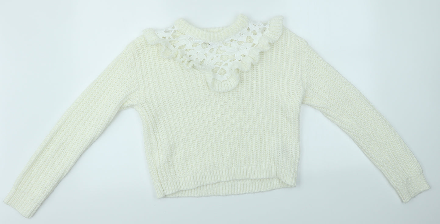 Miss Selfridge Womens Ivory   Pullover Jumper Size 6