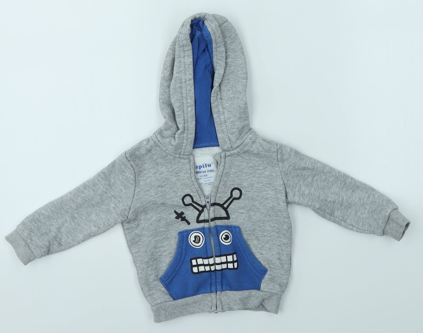LUPILO Baby Grey   Full Zip Jumper Size 3-6 Months