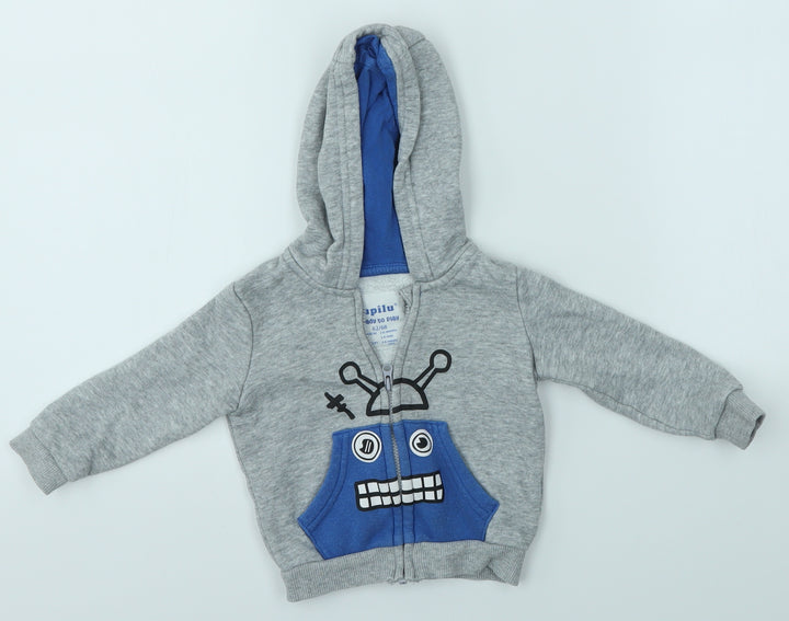 LUPILO Baby Grey Full Zip Jumper Size 3-6 Months