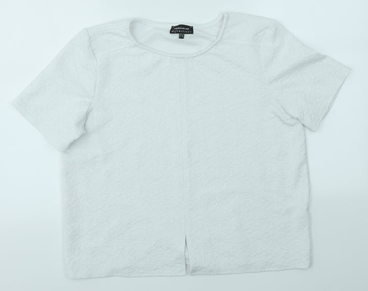 Warehouse Womens White Basic T-Shirt Size 16