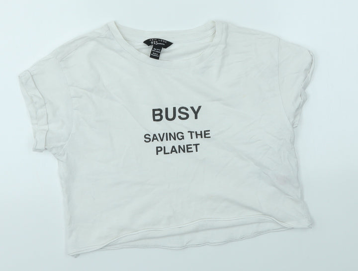 New Look Girls White   Basic T-Shirt Size 10-11 Years