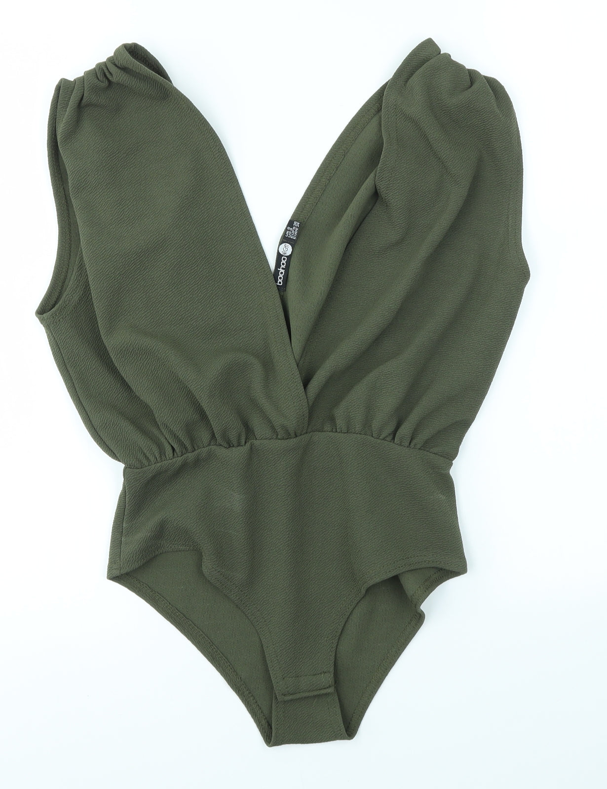 Boohoo Womens Green   Bodysuit One-Piece Size 8
