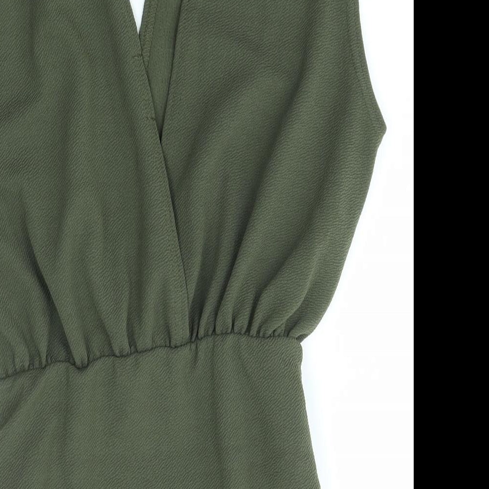 Boohoo Womens Green   Bodysuit One-Piece Size 8