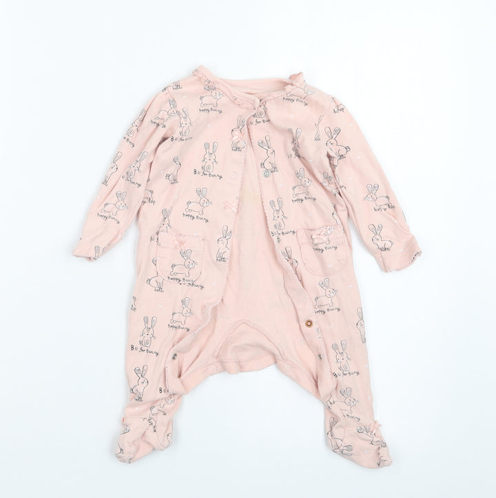 George Girls Pink Geometric Babydoll One Piece Size 3-6 Months
