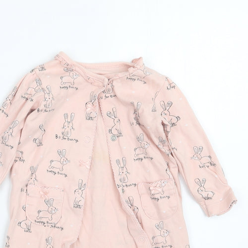 George Girls Pink Geometric  Babydoll One Piece Size 3-6 Months