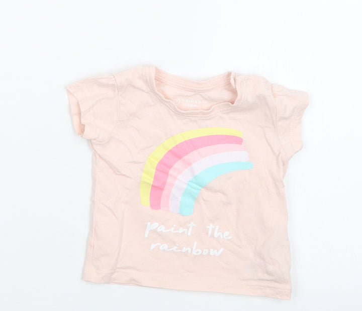 Primark Girls Pink   Basic T-Shirt Size 3-6 Months