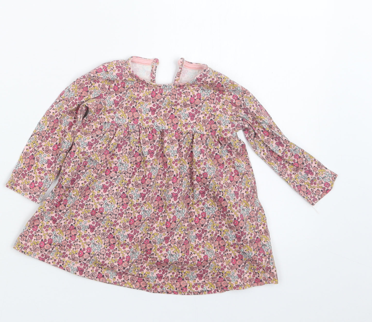 F&F Girls Pink Floral  T-Shirt Dress  Size 3-6 Months