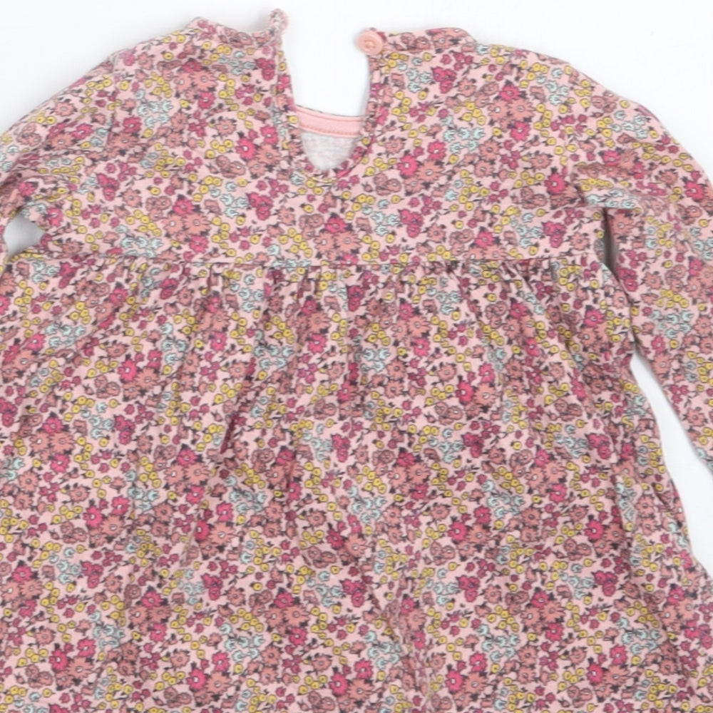 F&F Girls Pink Floral  T-Shirt Dress  Size 3-6 Months