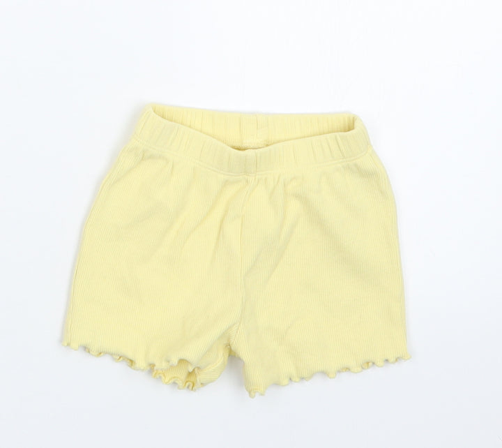 George Girls Yellow Cropped Trousers Size 3-6 Months