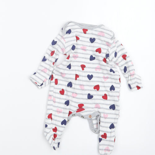 F&F Girls Grey Geometric  Babydoll One Piece Size 0-3 Months