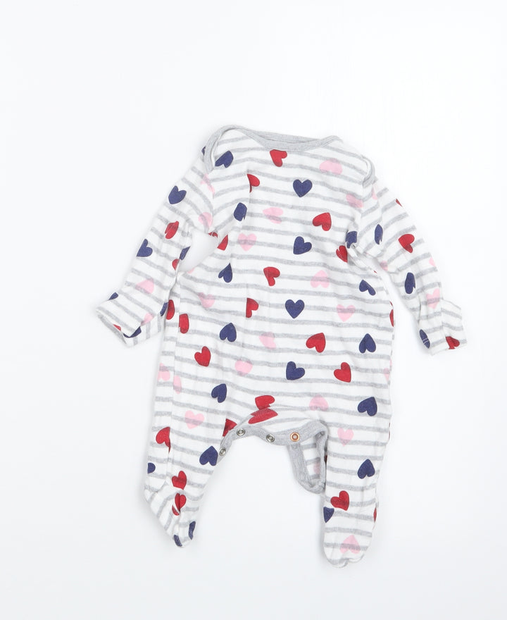 F&F Girls Grey Geometric  Babydoll One Piece Size 0-3 Months