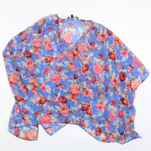 New Look Girls Blue Floral  Kimono Jacket Size S