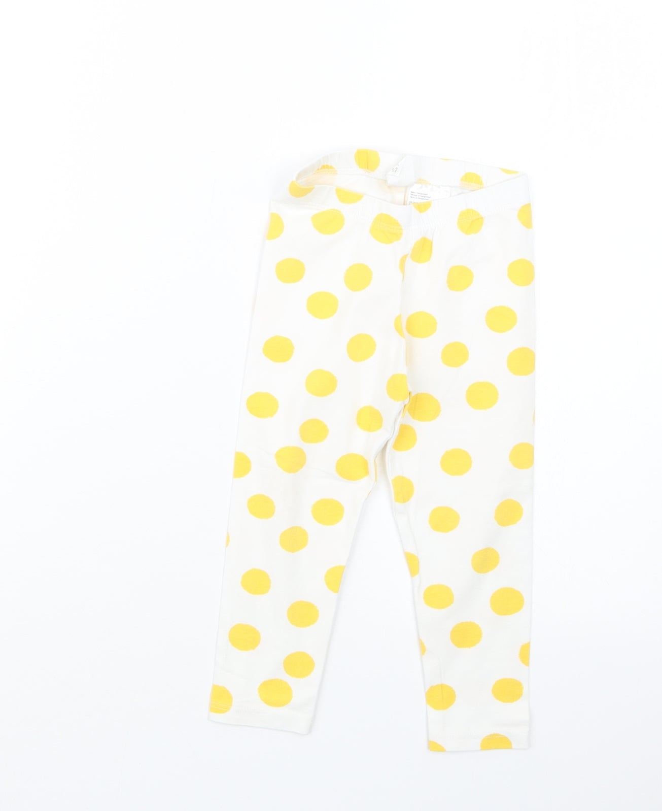 H&M Girls Yellow Polka Dot  Capri Trousers Size 24 Months
