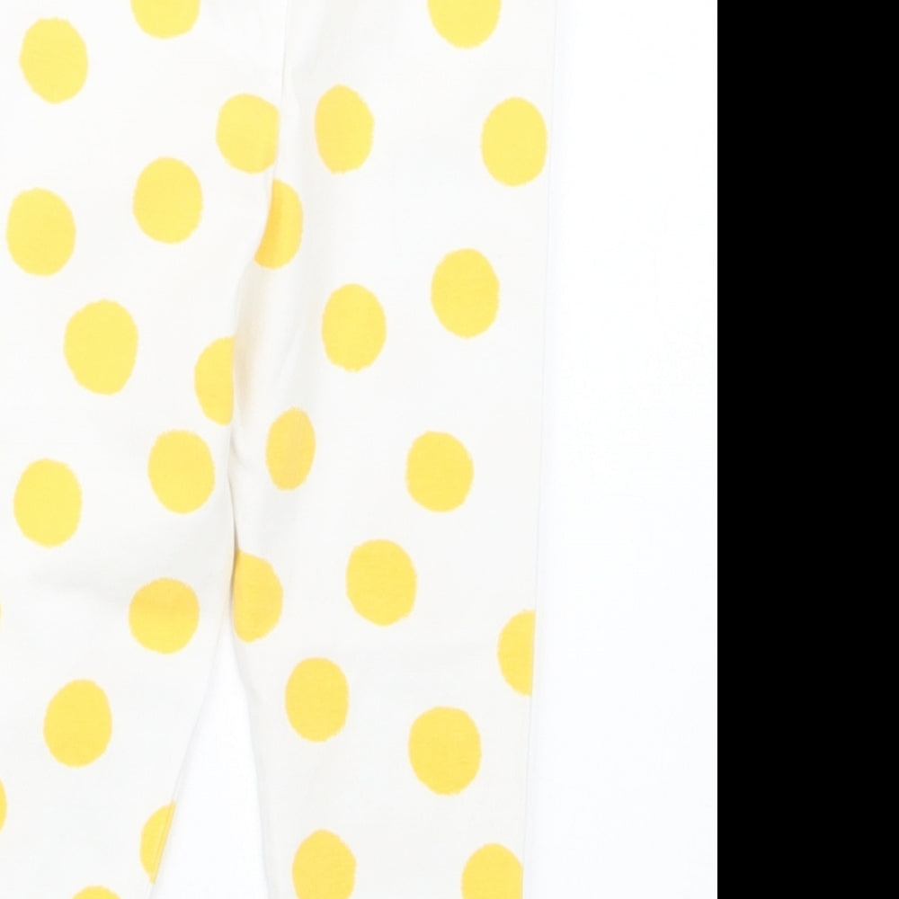 H&M Girls Yellow Polka Dot  Capri Trousers Size 24 Months