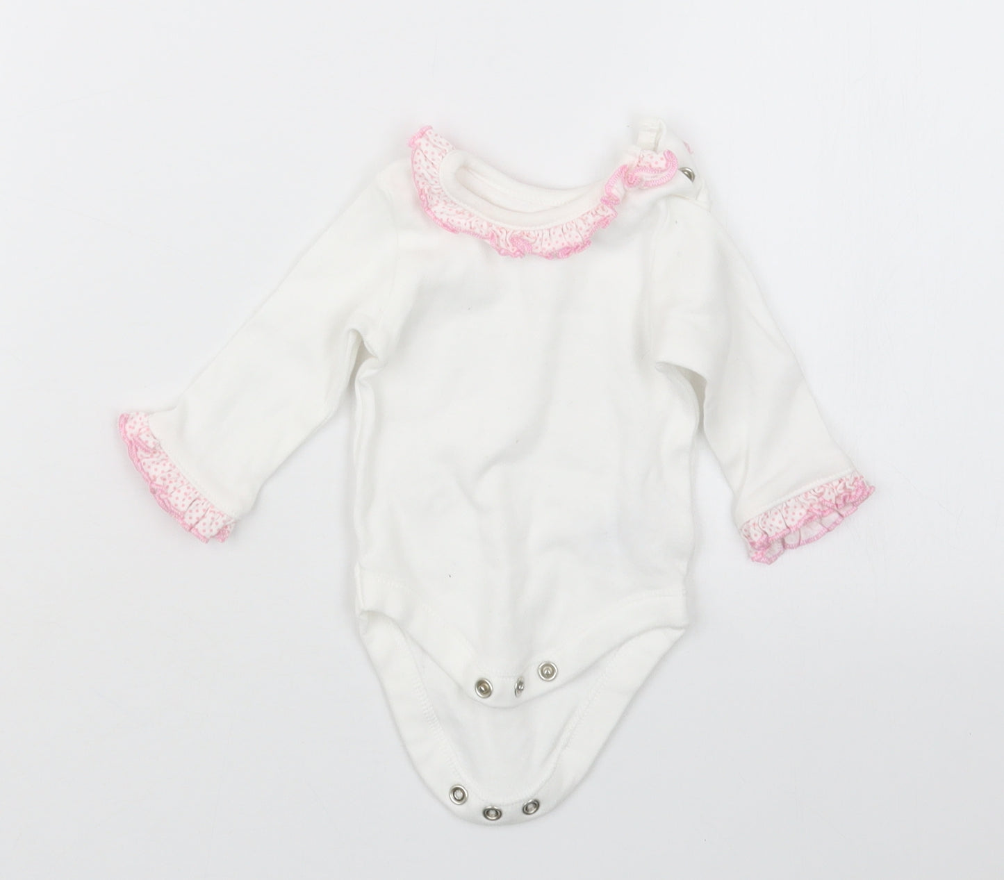Nutmeg Girls White   Babygrow One-Piece Size Newborn