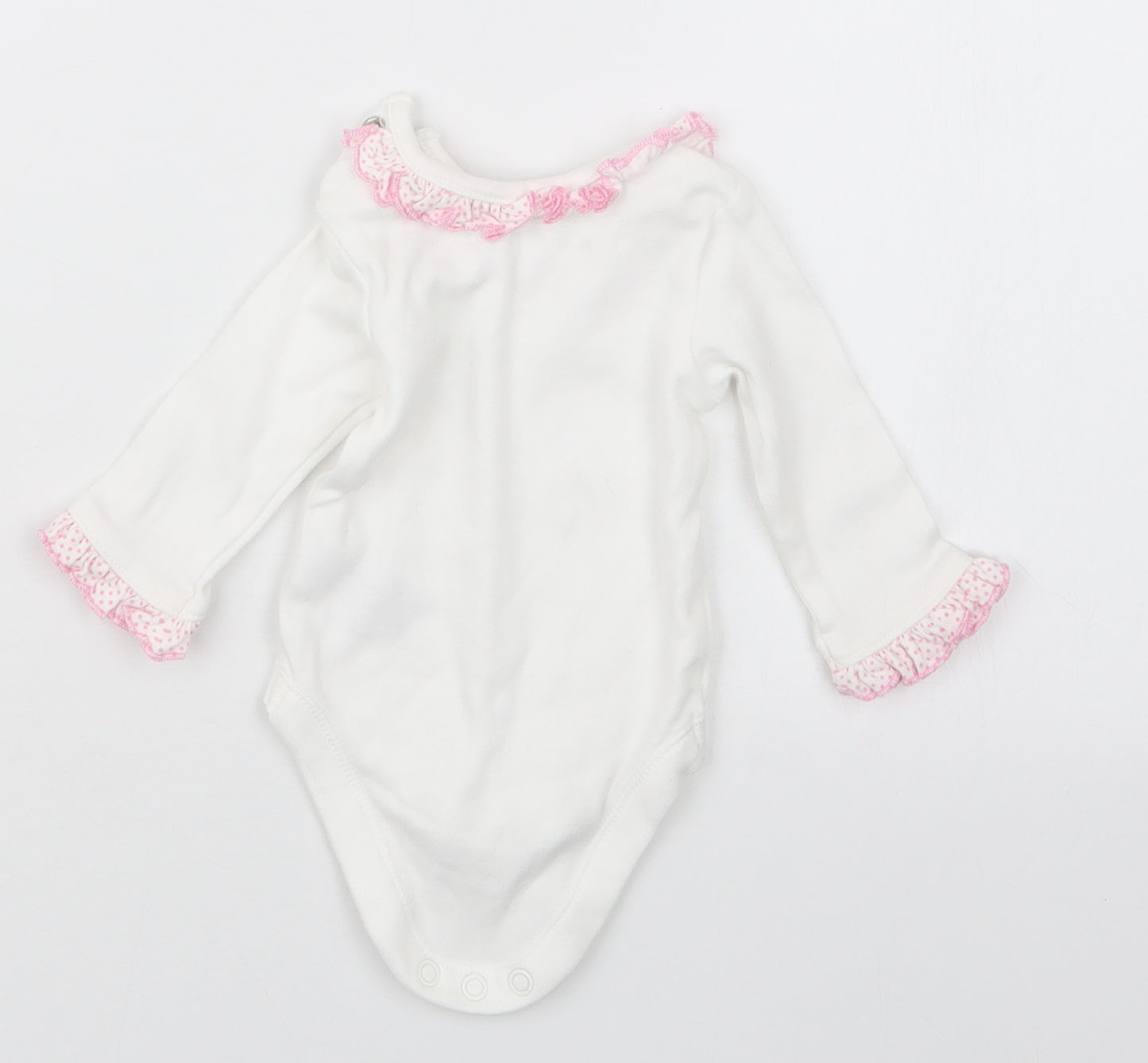 Nutmeg Girls White   Babygrow One-Piece Size Newborn