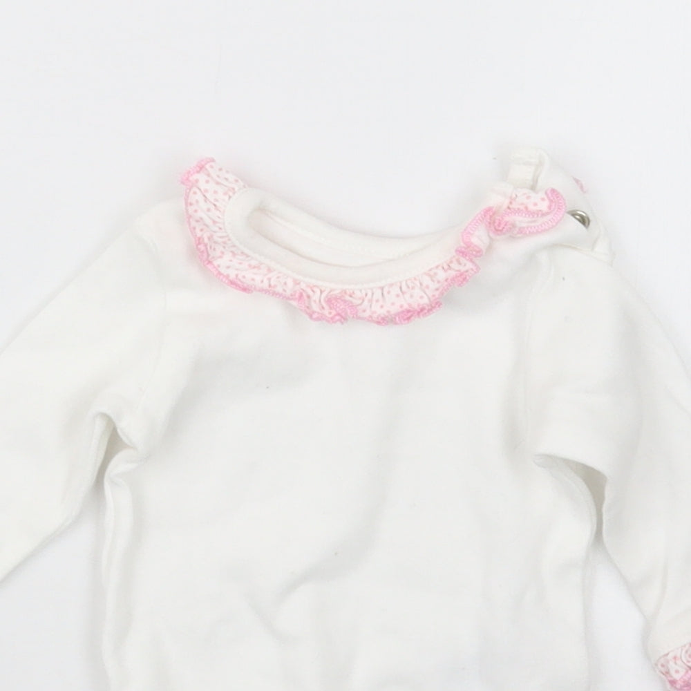 Nutmeg Girls White   Babygrow One-Piece Size Newborn
