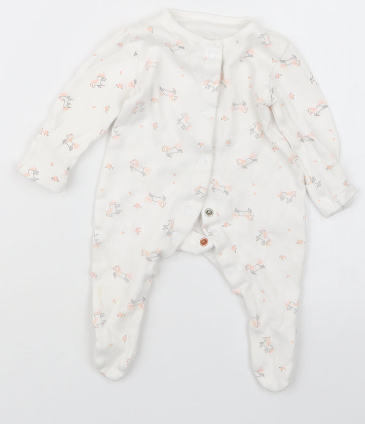 George Girls Pink Geometric Babydoll One Piece Size Newborn
