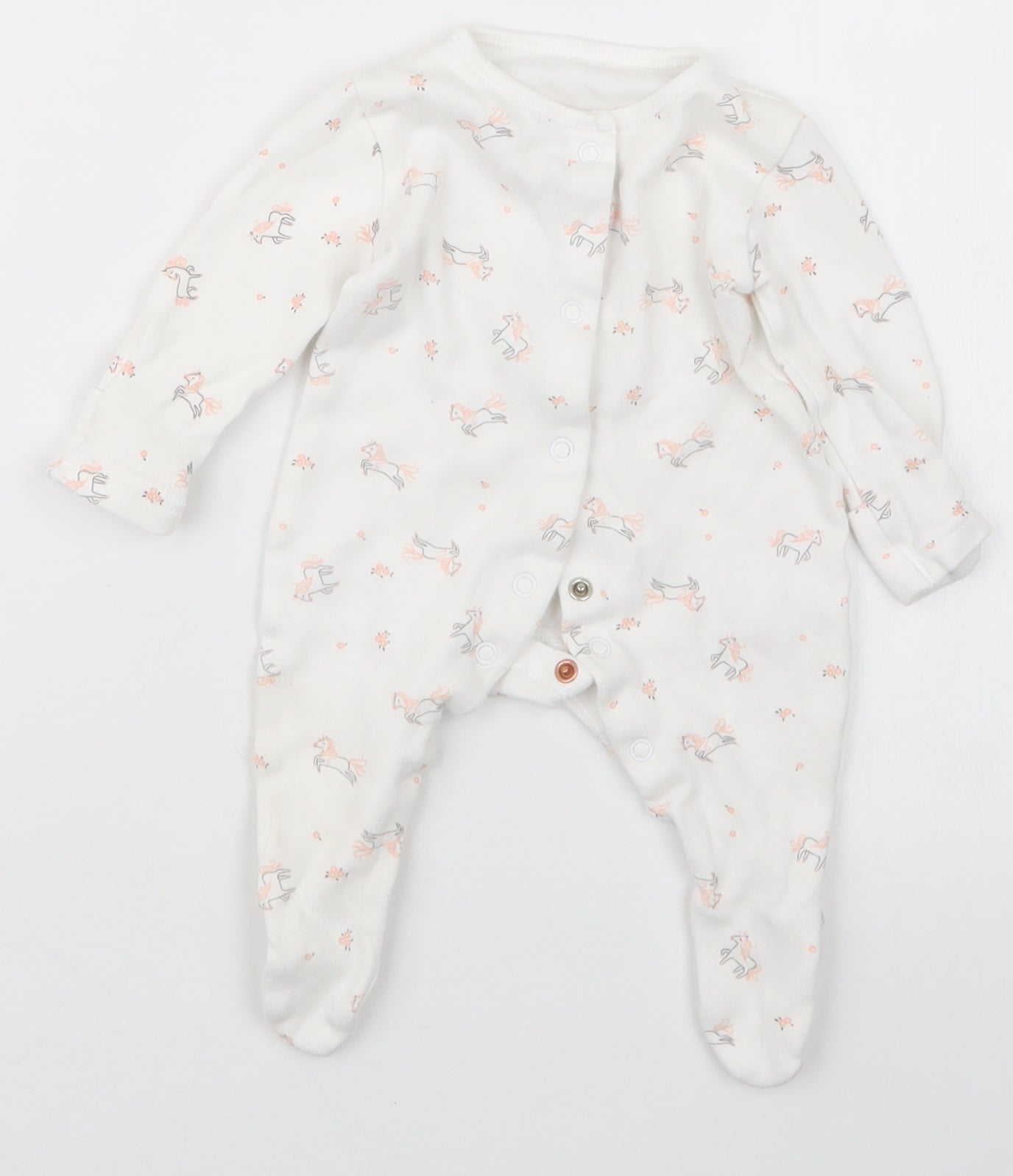 George Girls Pink Geometric  Babydoll One Piece Size Newborn