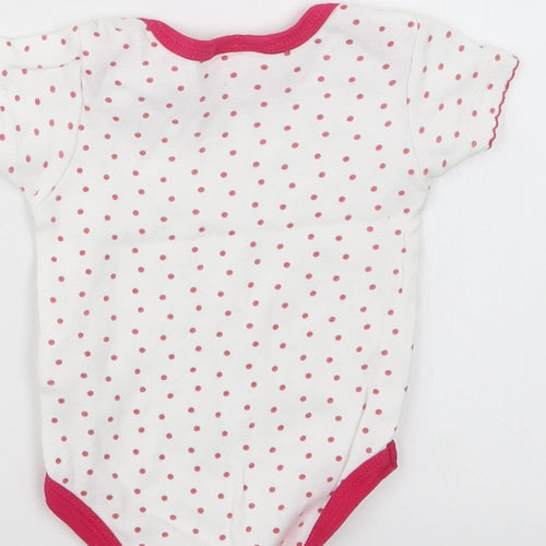 Mini Moi Girls Pink Polka Dot  Babygrow One-Piece Size 3-6 Months