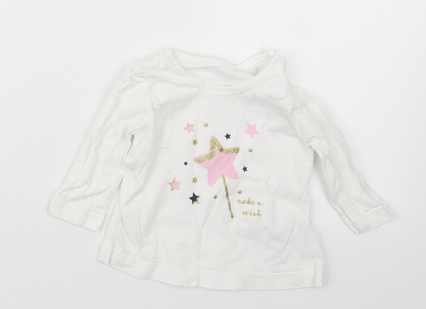 Matalan Girls White   Basic T-Shirt Size 3-6 Months