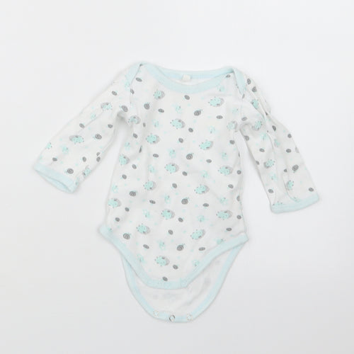 Preworn Baby Blue Geometric  Babygrow One-Piece Size 3-6 Months