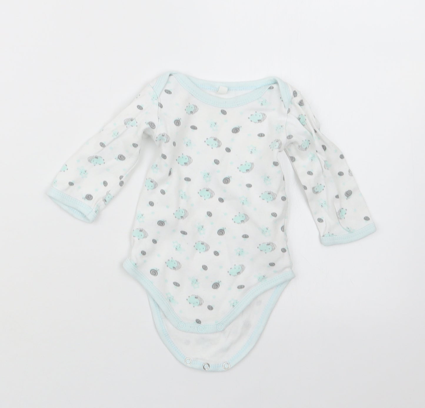 Preworn Baby Blue Geometric  Babygrow One-Piece Size 3-6 Months