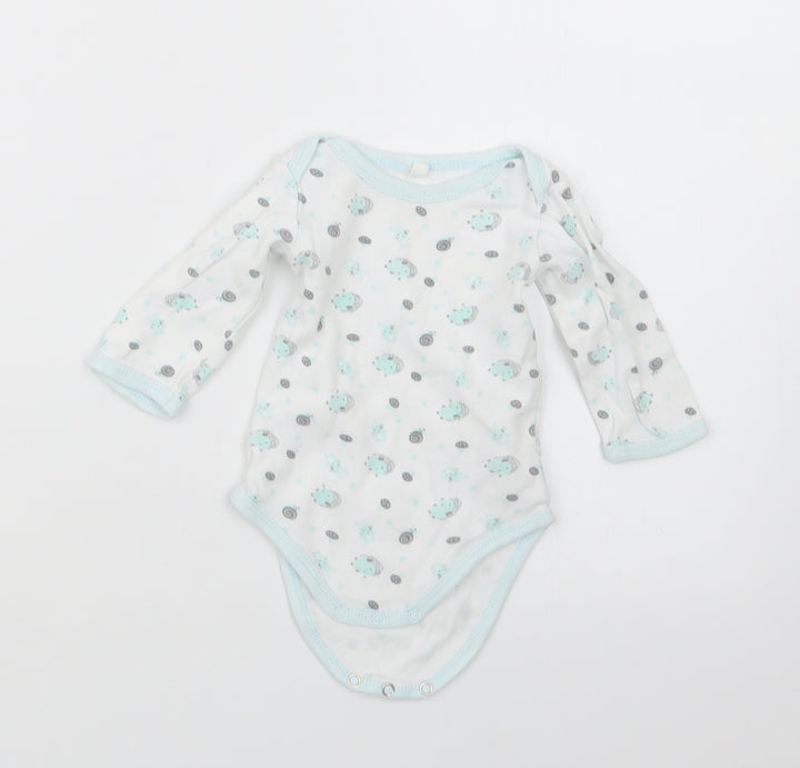Preworn Baby Blue Geometric  Babygrow One-Piece Size 3-6 Months
