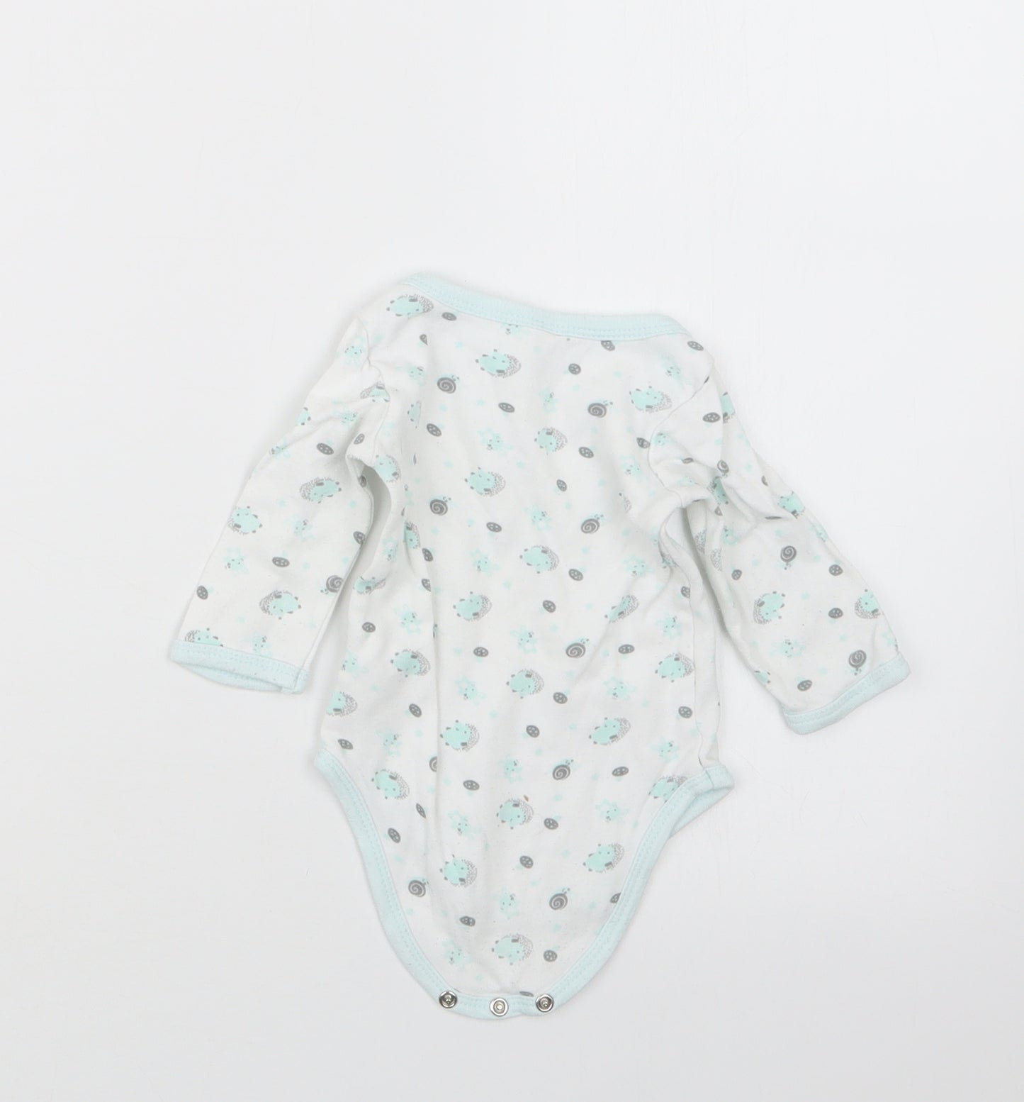 Preworn Baby Blue Geometric  Babygrow One-Piece Size 3-6 Months