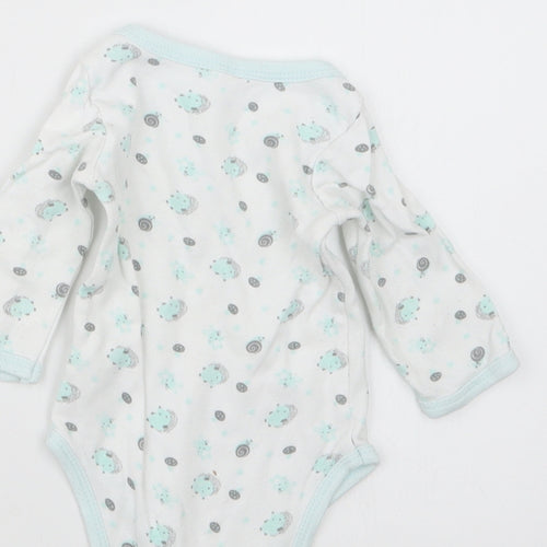 Preworn Baby Blue Geometric  Babygrow One-Piece Size 3-6 Months