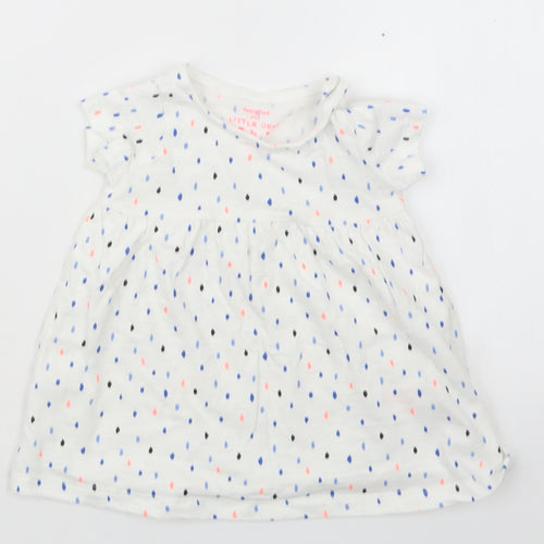 F&F Girls White   Basic T-Shirt Size 3-6 Months  - Long