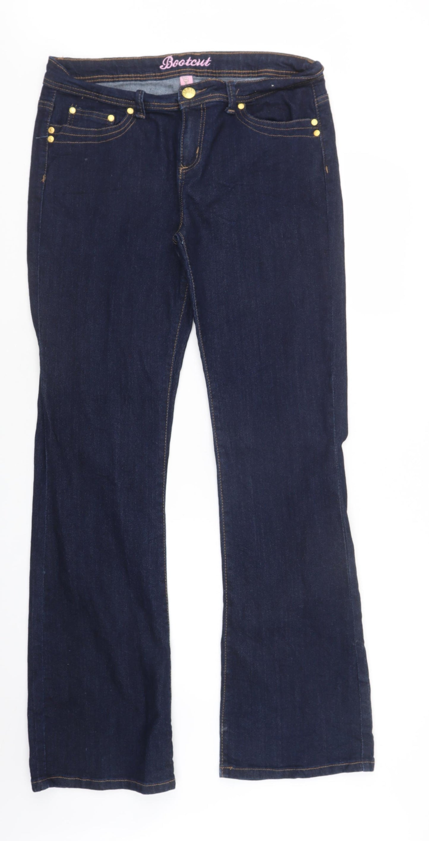 Denim Co. Womens Blue  Denim Bootcut Jeans Size 16 L33 in